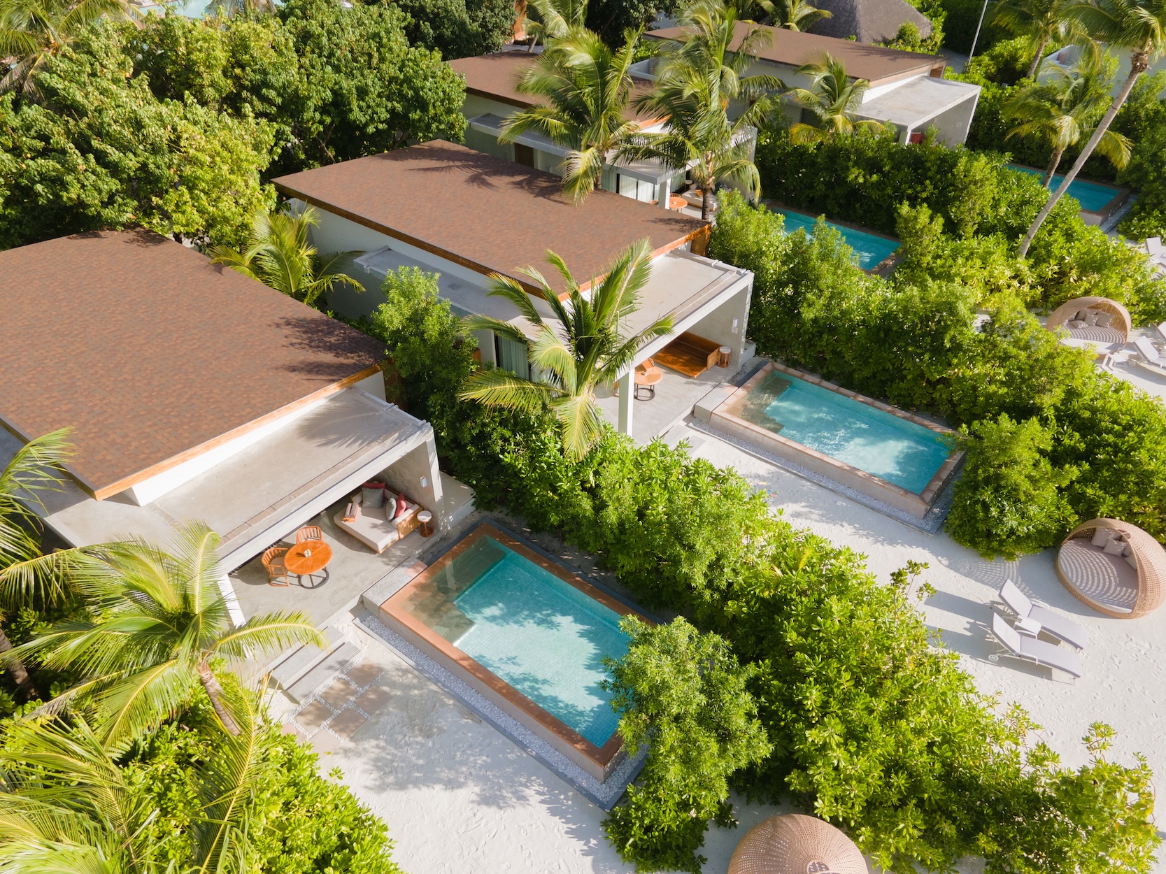 Sunrise Beach Villa with Private Pool Aerial View - Kuda Villingili